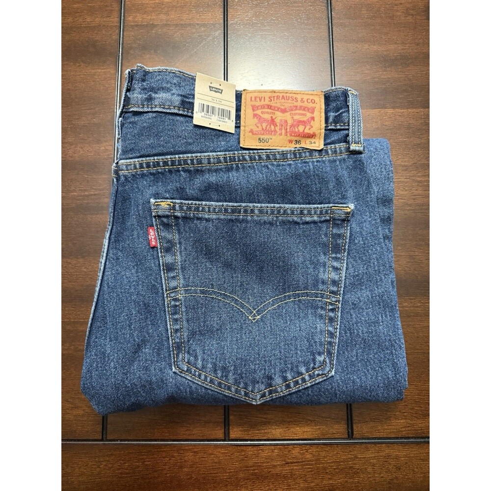 🔥 NEW- Levi's Men's 550 Relaxed Fit Jeans 💯 Cotton Stonewash 36x34 With Tags